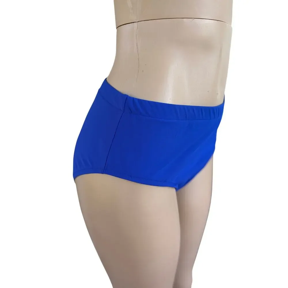 Swim Solutions Tummy Control Women's High Waist Swim Brief Bottom Sz 16 Blue - Picture 3 of 7